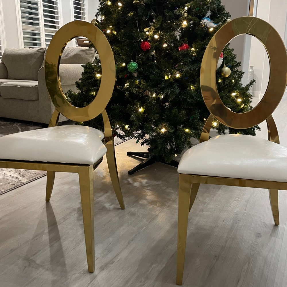 36" Tall Stainless Steel Oval Top Chair With Movable Seat