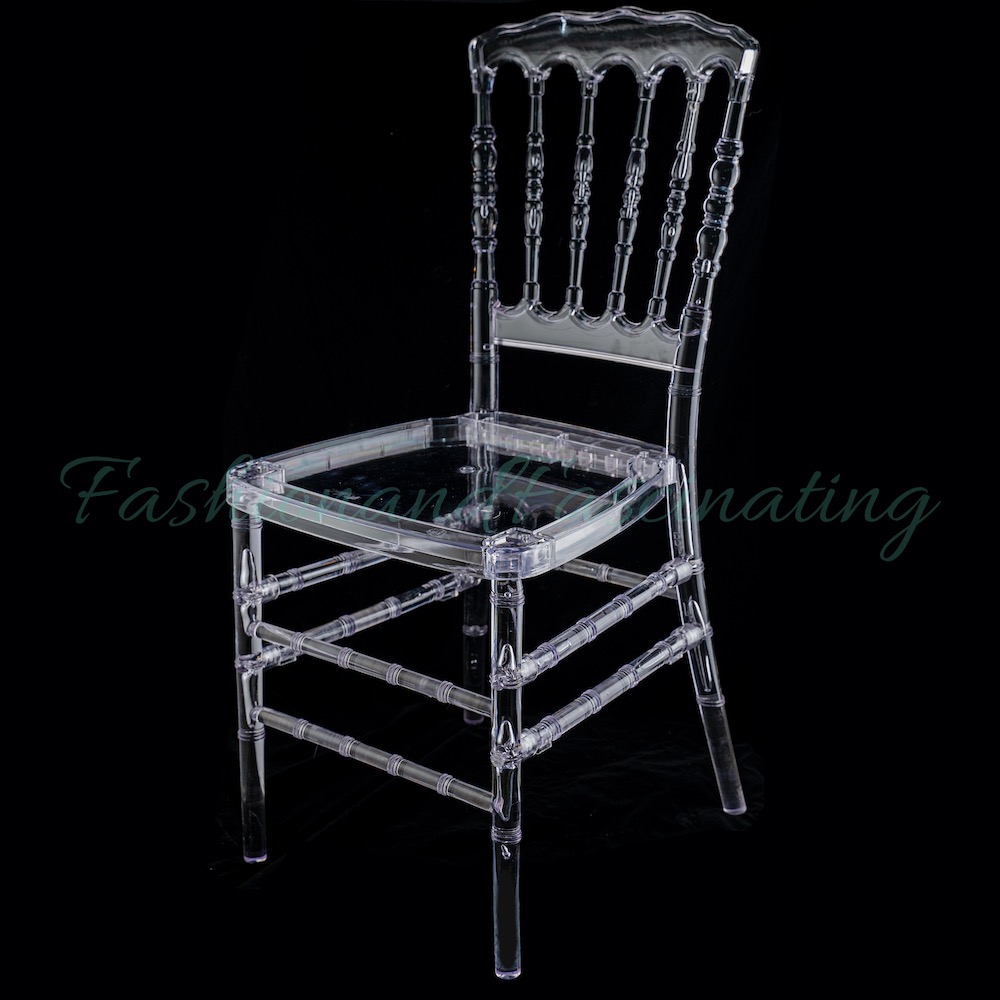 O Back | 4 Pack 37.4" Tall Clear Resin Armless Stacking Chair
