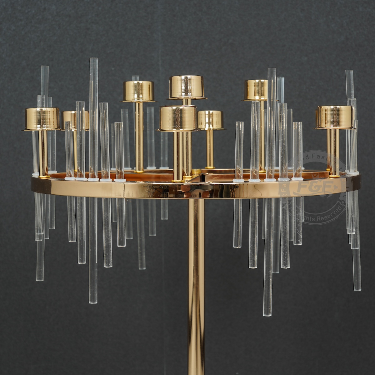 Gold candelabra centerpiece with smilax. Mr. \u0026 Mrs. Archer Photography., image size:1200x1200