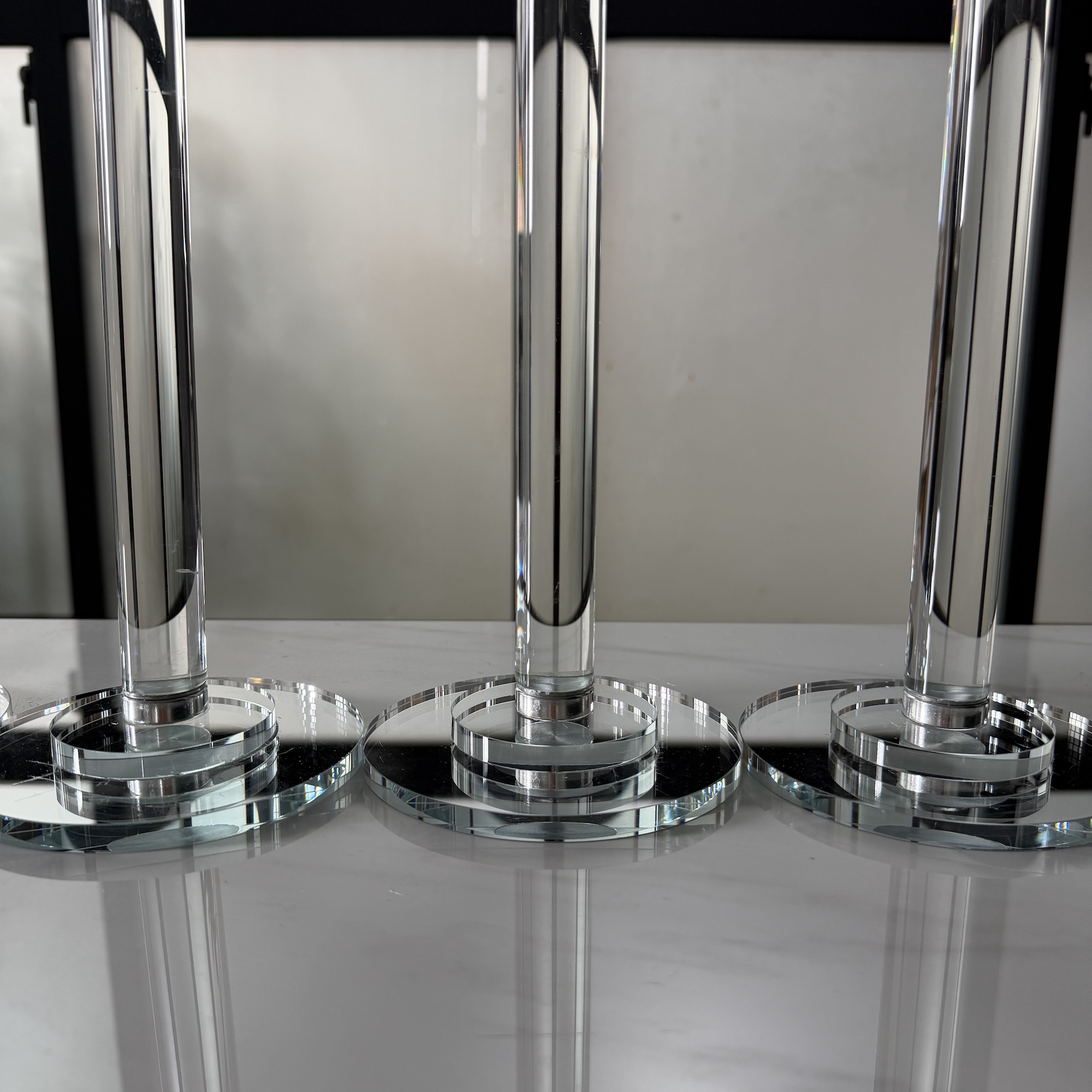 【PRE ORDER】5-Piece Crystal Glass Candle Holder Set – Tall Wedding Centerpiece Hurricane Stands - Image 8